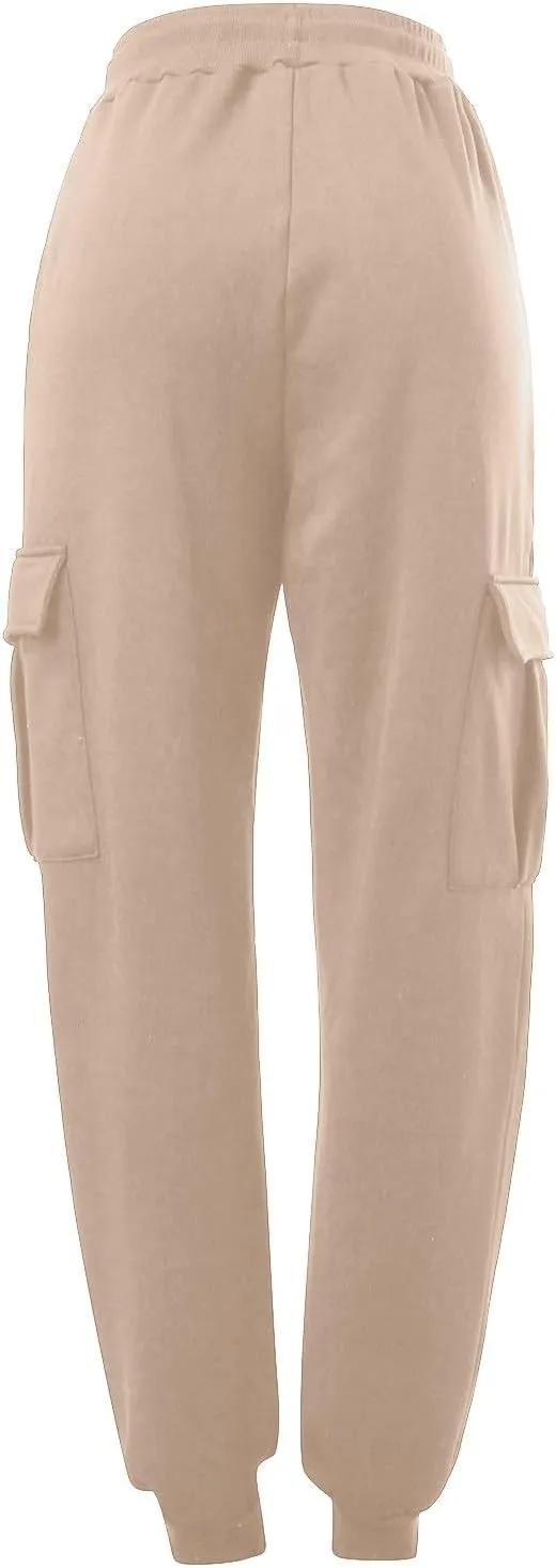 Mens Cargo Pants Elastic Waist Lightweight Cargo Sweatpants Stretch Waistband Workout Joggers Athletic Hiking Pants