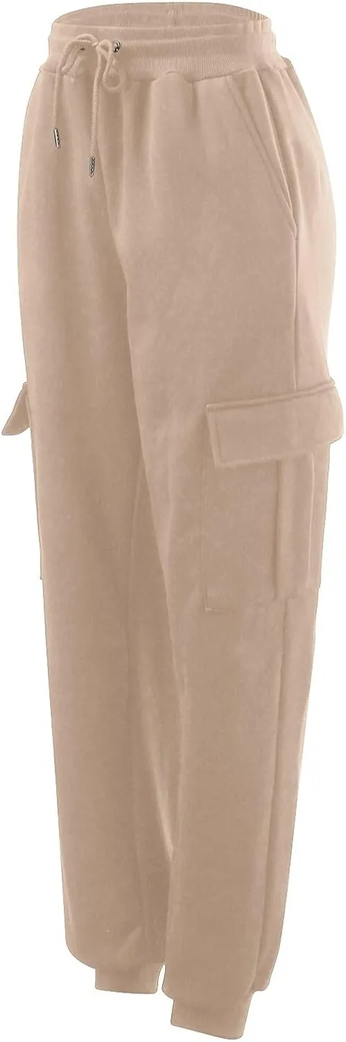 Mens Cargo Pants Elastic Waist Lightweight Cargo Sweatpants Stretch Waistband Workout Joggers Athletic Hiking Pants