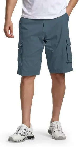 Men's Cargo Shorts Classic Relaxed Fit Twill Short for Work Pants Button Pockets