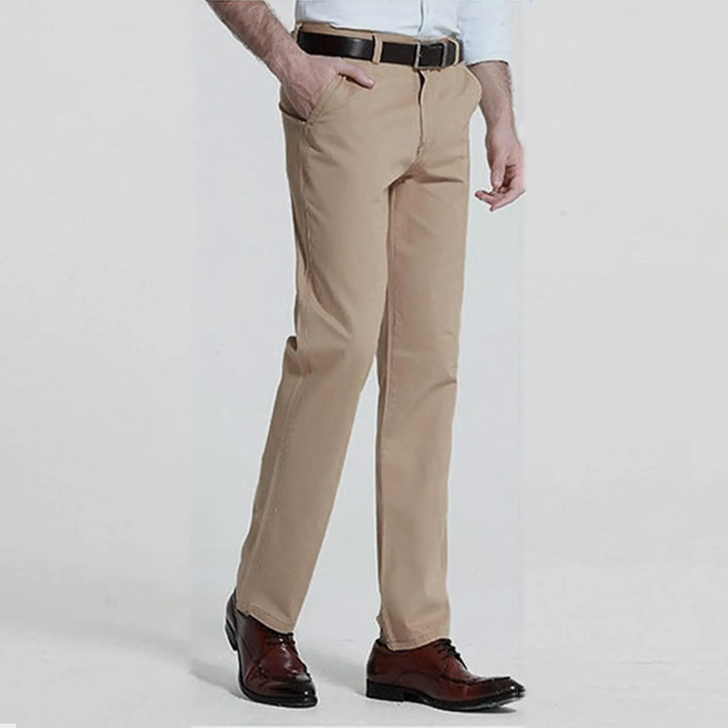 Mens Cargo Sweatpants Relaxed Cotton Simple Solid Color Leisure High Street Elastic Lace Up Pants Men's Cargo