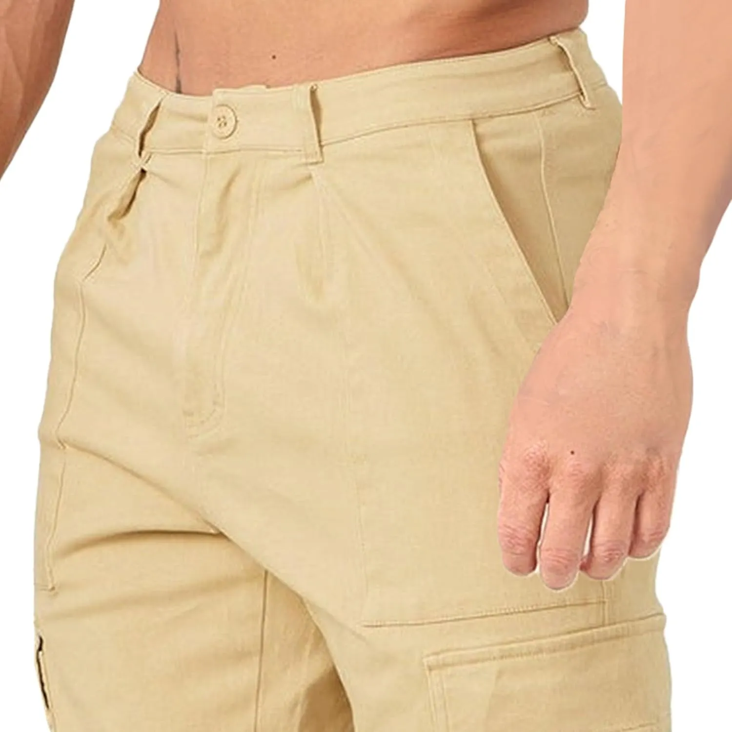 Men's Casual Comfort Baggy Outdoor Pants Straight Leg Twill Cargo Trousers Solid Classic Work Long Sweatpants