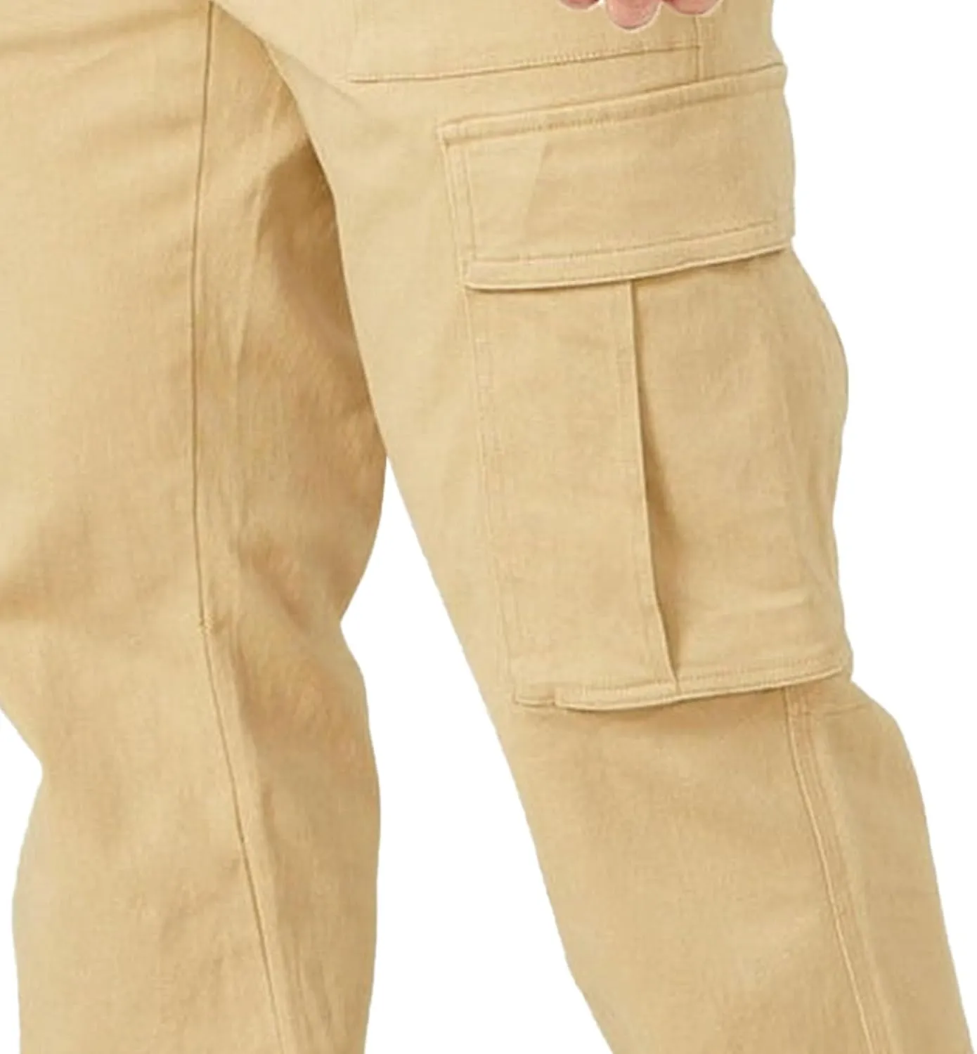 Men's Casual Comfort Baggy Outdoor Pants Straight Leg Twill Cargo Trousers Solid Classic Work Long Sweatpants