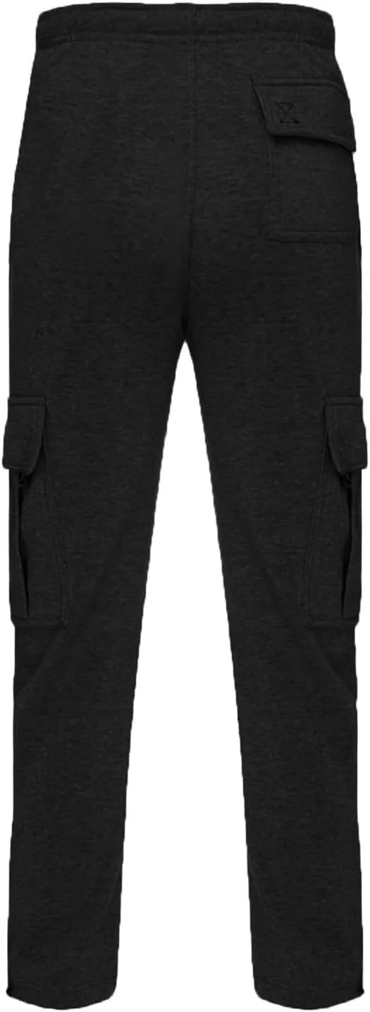 Men's Casual Cotton Linen Pants Sweatpants with Pockets Solid Color Loose Straight Legs Trousers Hiking Joggers