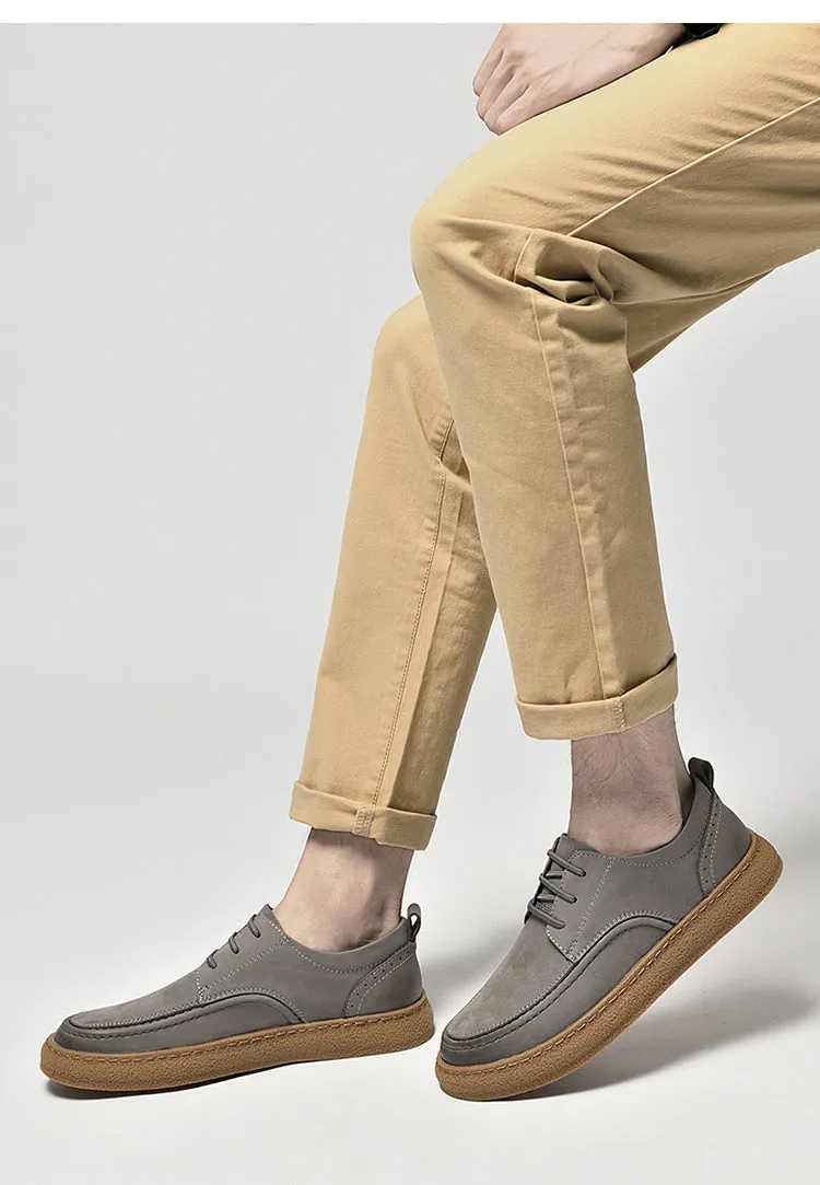 Men's Casual Vintage Leather Shoes Walking Business Comfortable Breathable Sneakers