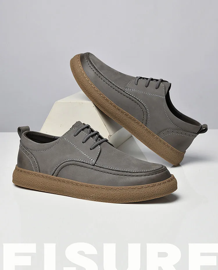 Men's Casual Vintage Leather Shoes Walking Business Comfortable Breathable Sneakers