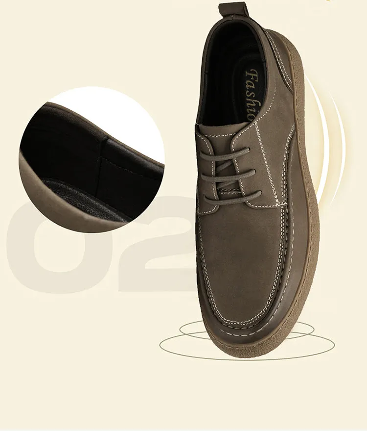 Men's Casual Vintage Leather Shoes Walking Business Comfortable Breathable Sneakers
