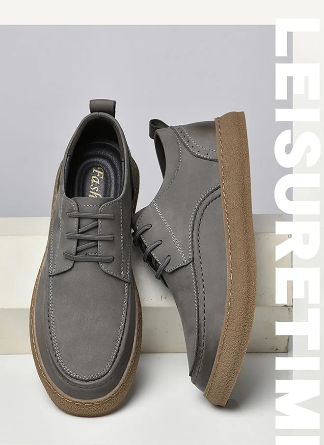Men's Casual Vintage Leather Shoes Walking Business Comfortable Breathable Sneakers