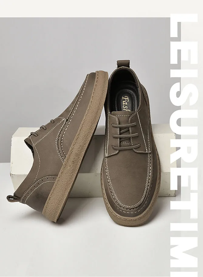 Men's Casual Vintage Leather Shoes Walking Business Comfortable Breathable Sneakers