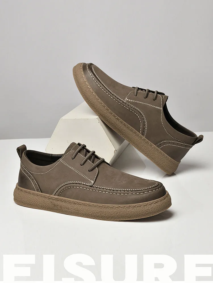 Men's Casual Vintage Leather Shoes Walking Business Comfortable Breathable Sneakers