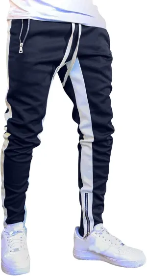 Mens Drawstring Athletic Cargo Joggers Pants Slim Fit Stretch with Pockets Casual Hiking Trousers Gym Sweatpants