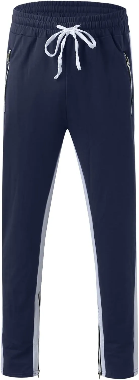 Mens Drawstring Athletic Cargo Joggers Pants Slim Fit Stretch with Pockets Casual Hiking Trousers Gym Sweatpants