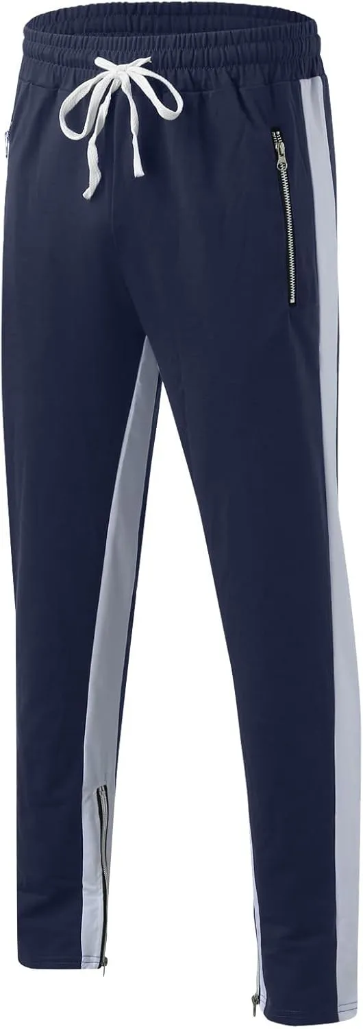 Mens Drawstring Athletic Cargo Joggers Pants Slim Fit Stretch with Pockets Casual Hiking Trousers Gym Sweatpants