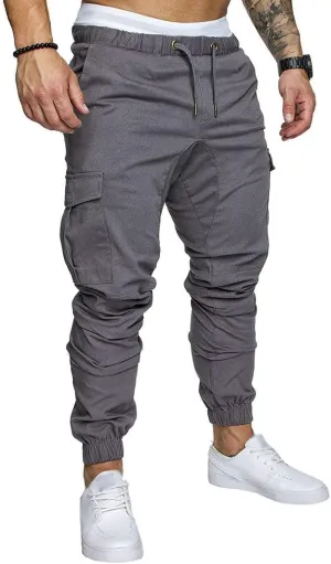 Mens Jogger Pants Running Workout Athletic Cargo Sweatpants Slim Fit Casual Chino Trousers with Pockets