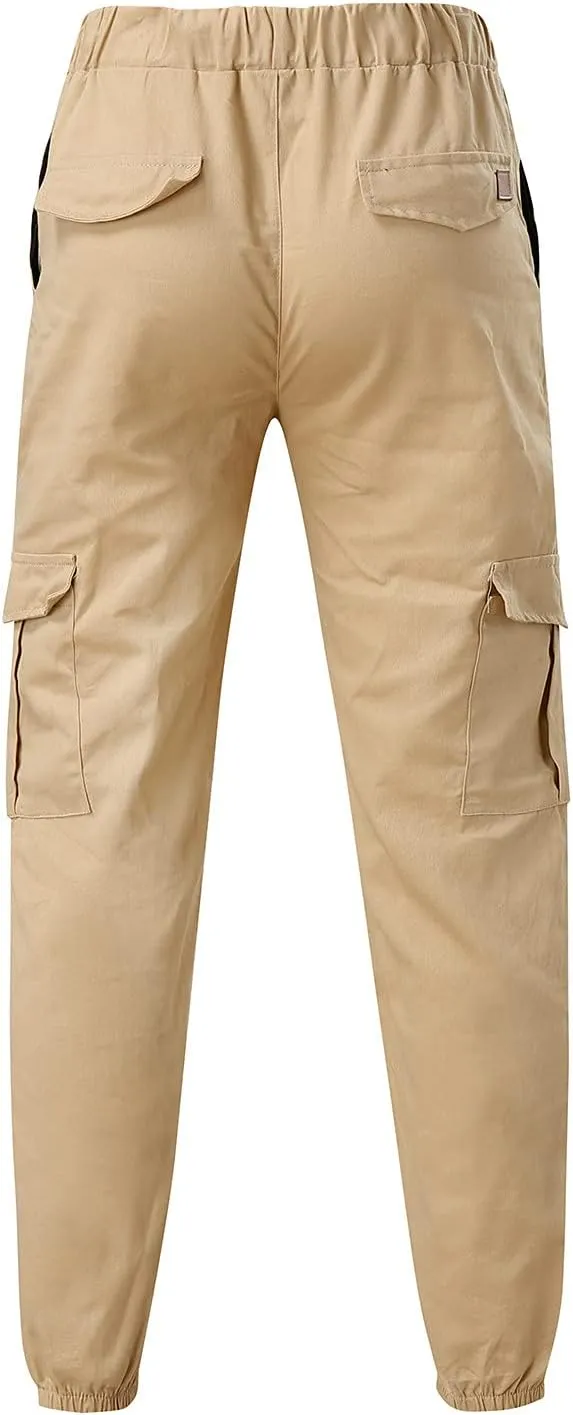 MenS Pants Casual Cotton Cargo Pants for Men Legging Joggers Athletic Pants Stitching Line Outdoor Hiking Trousers