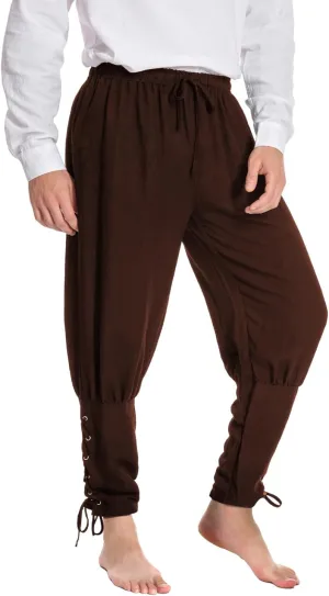 Mens Spring Summer Autumn Ankle Banded Pants Medieval Viking Navigator Trousers Renaissance Pants