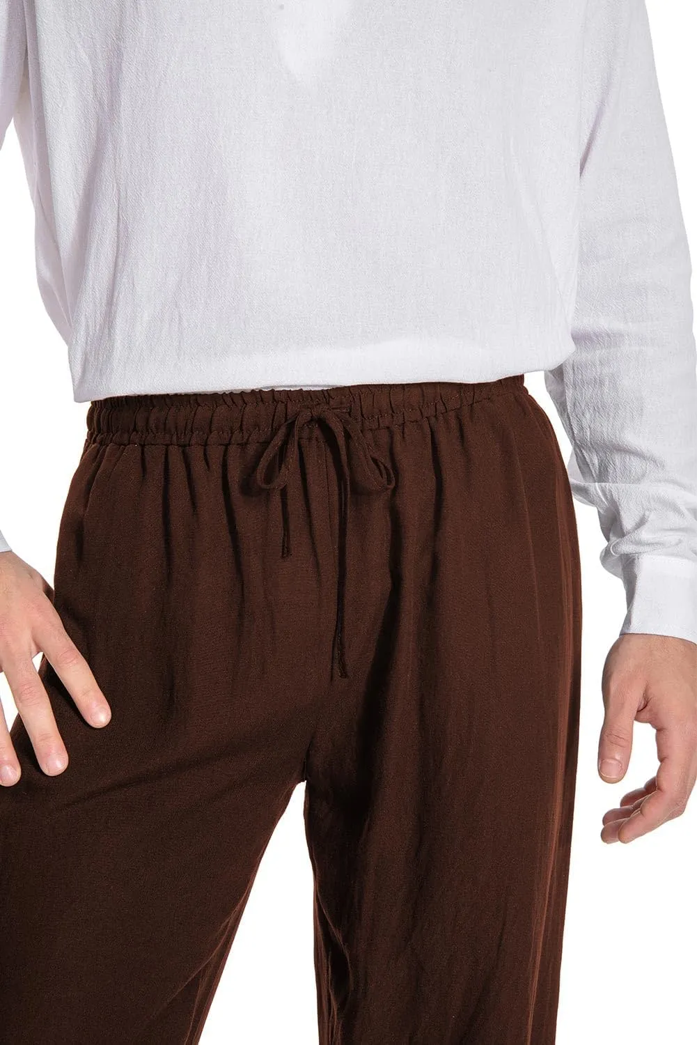 Mens Spring Summer Autumn Ankle Banded Pants Medieval Viking Navigator Trousers Renaissance Pants