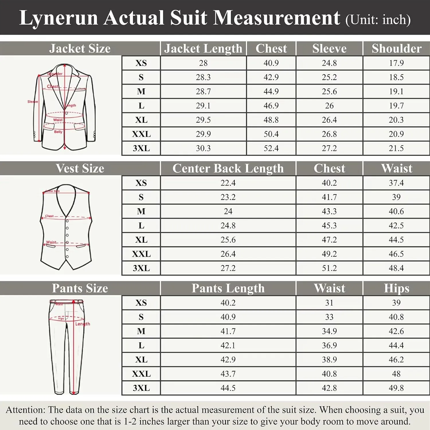 Mens Suit Slim Fit 3 Piece Suit Blazer Vest Pants Sets with Bow Tie Handkercher Brooch for Men for Wedding Prom Party