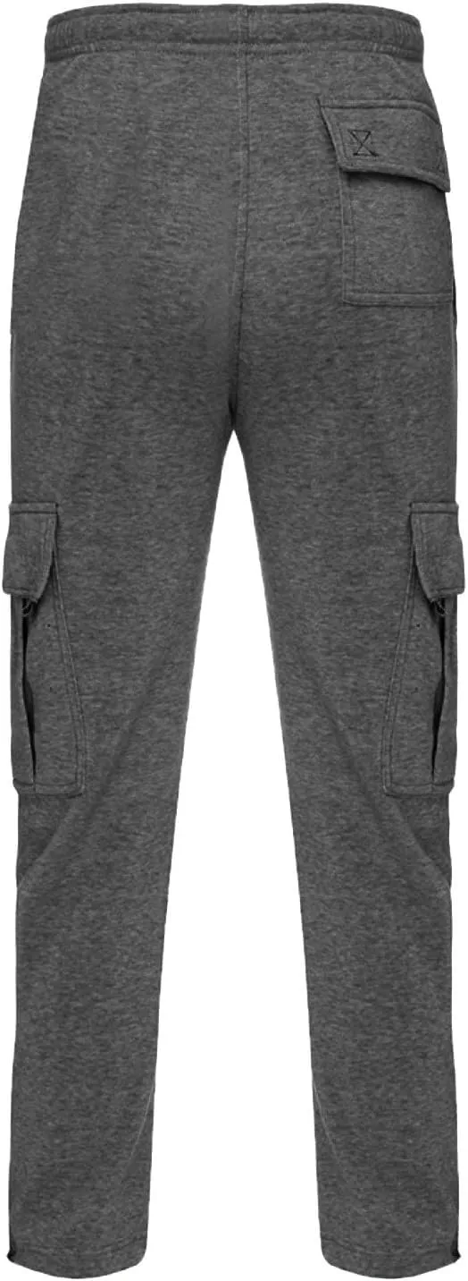 Mens Sweatpants Drawstring Elastic Waist Wide Leg Pant Loose Fit Baggy Pants Hiking Hunting Work Trousers