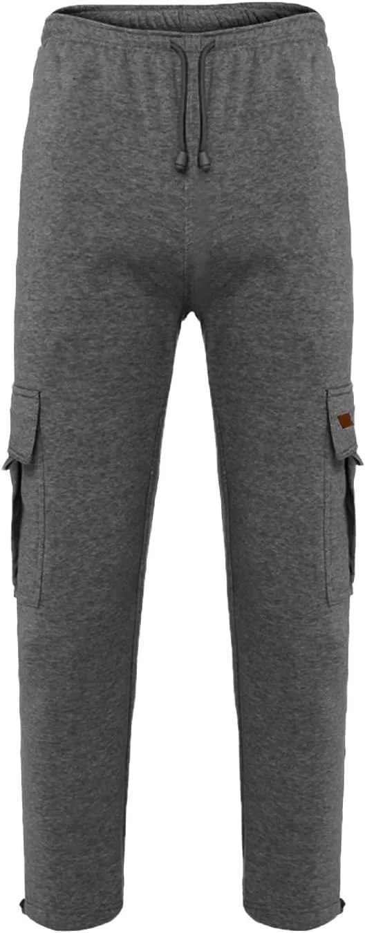 Mens Sweatpants Drawstring Elastic Waist Wide Leg Pant Loose Fit Baggy Pants Hiking Hunting Work Trousers