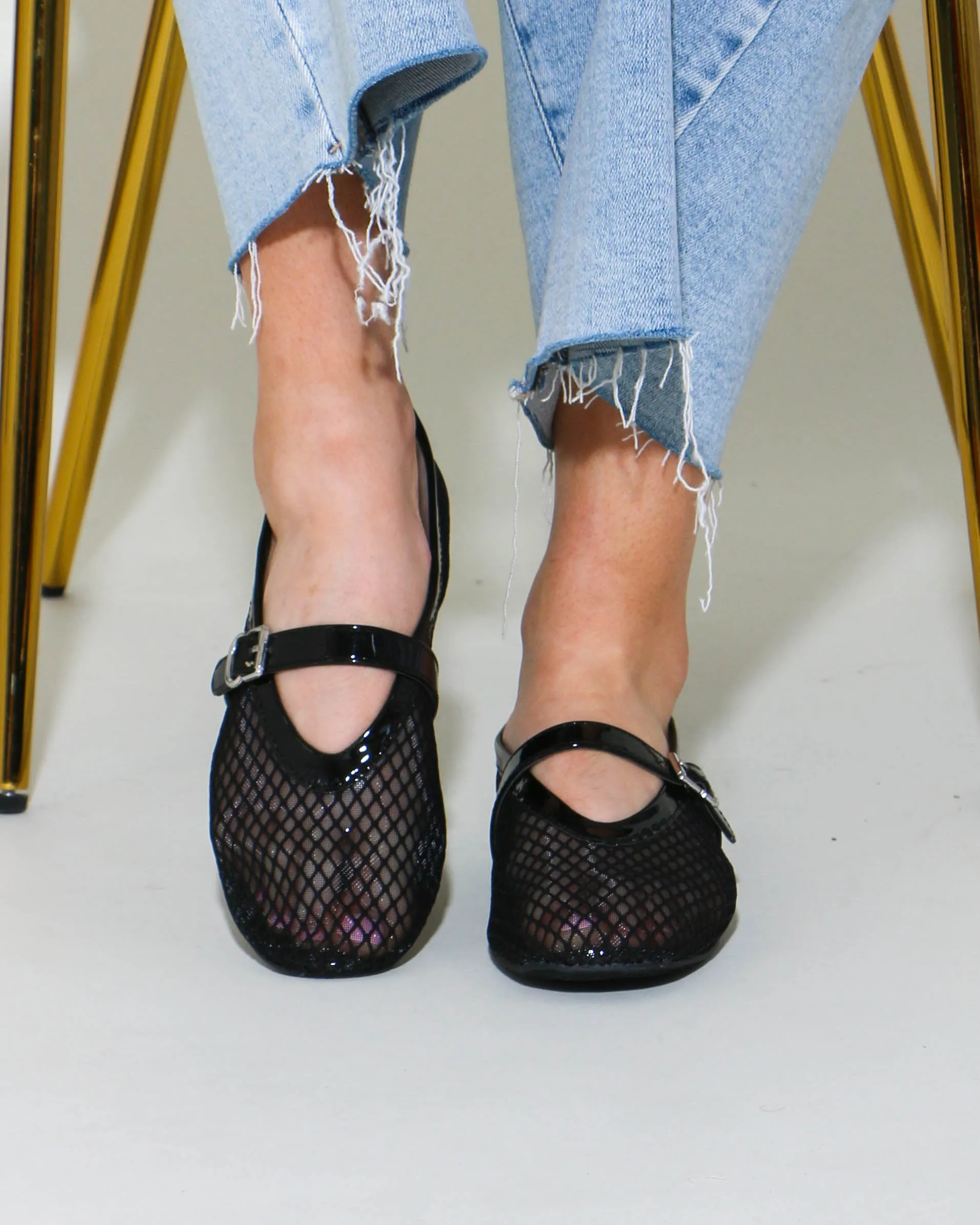 Mesh Mary Jane in Black