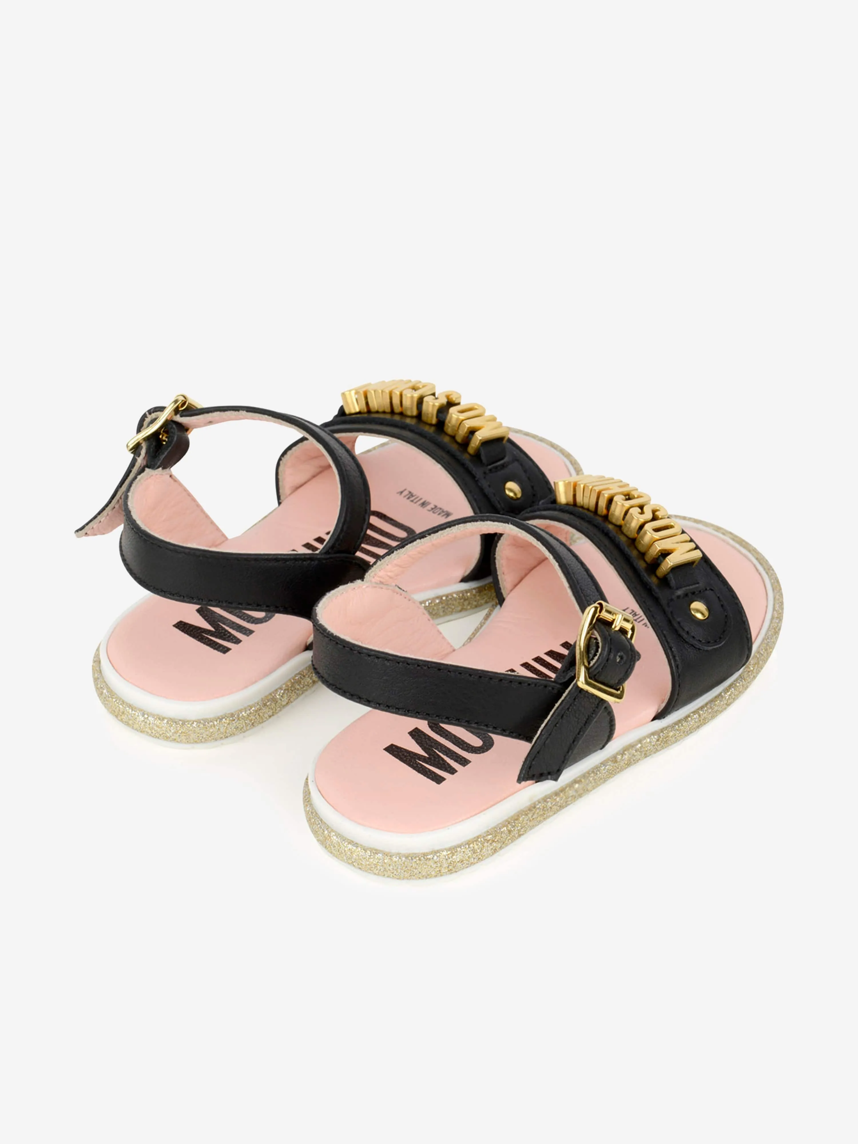 Moschino Girls Sandals - Leather Logo Sandals