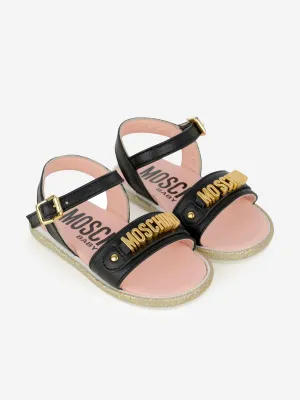 Moschino Girls Sandals - Leather Logo Sandals