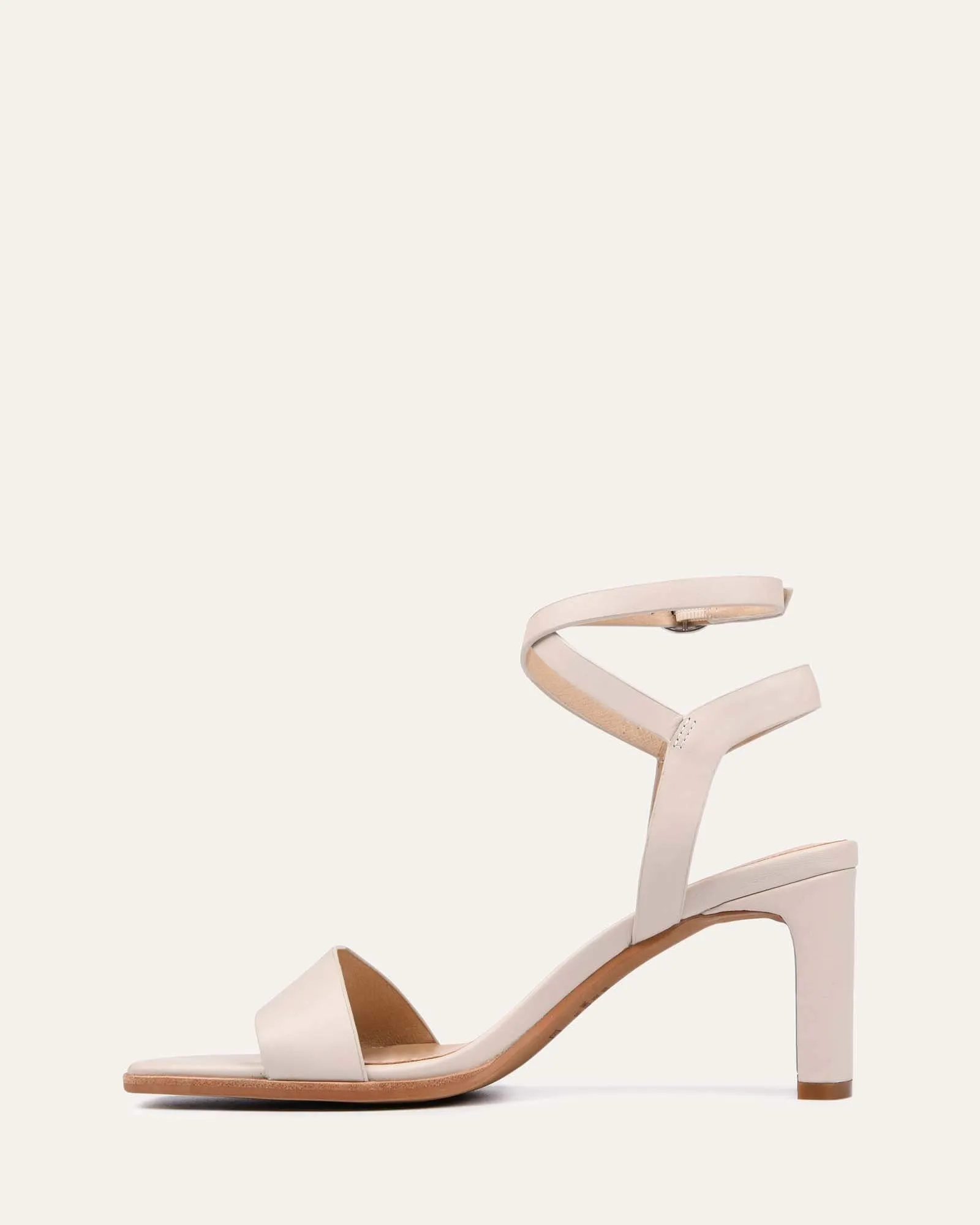 NATSU MID HEEL SANDALS BONE LEATHER