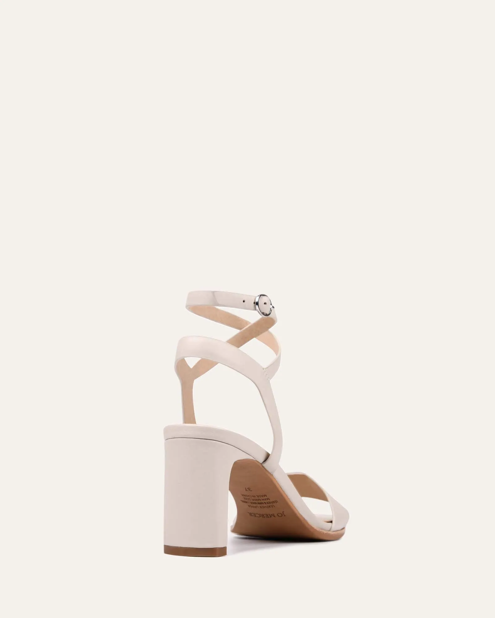 NATSU MID HEEL SANDALS BONE LEATHER