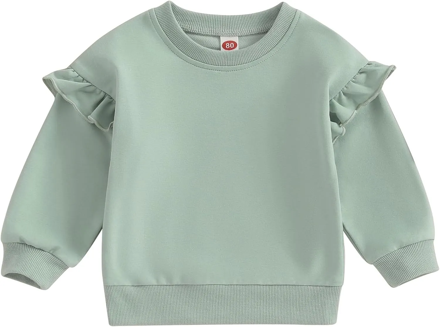 Newborn Baby Girl Oversized Sweatshirt Ruffle Long Sleeve Crewneck Cotton Pullover Sweater Tops Toddler Fall Clothes