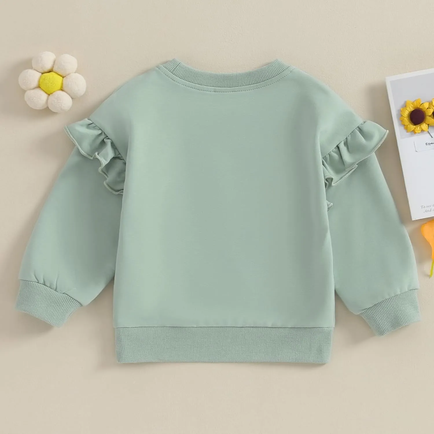 Newborn Baby Girl Oversized Sweatshirt Ruffle Long Sleeve Crewneck Cotton Pullover Sweater Tops Toddler Fall Clothes