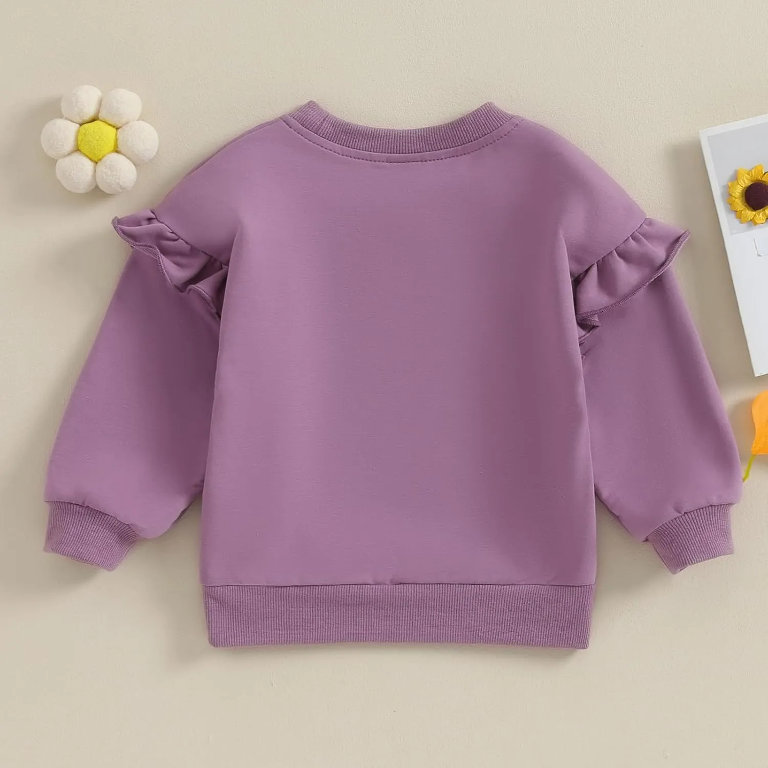Newborn Baby Girl Oversized Sweatshirt Ruffle Long Sleeve Crewneck Cotton Pullover Sweater Tops Toddler Fall Clothes
