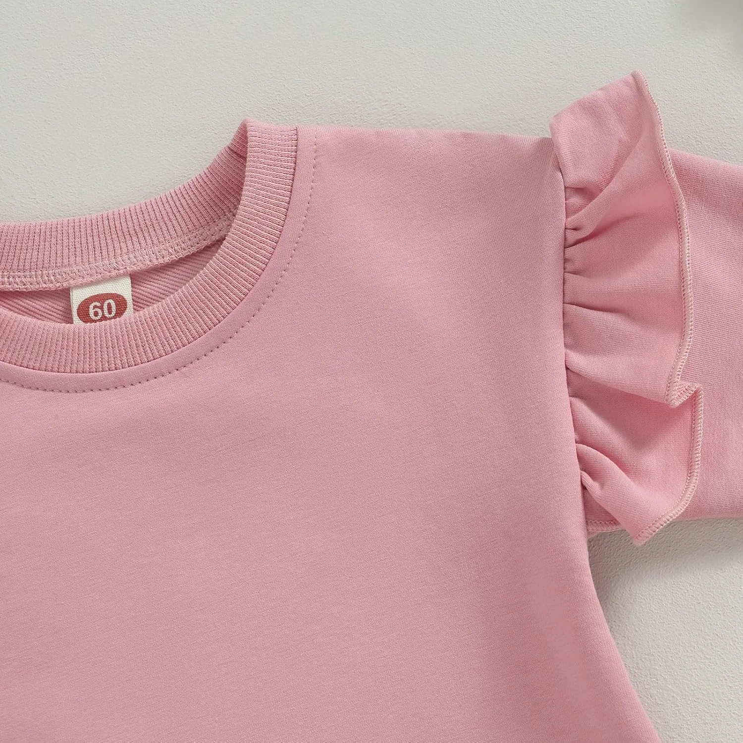 Newborn Baby Girl Oversized Sweatshirt Ruffle Long Sleeve Crewneck Cotton Pullover Sweater Tops Toddler Fall Clothes