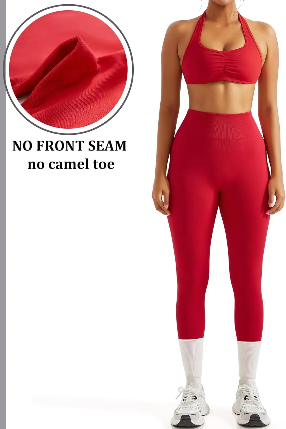 OMKAGI Smile Butt Lifting Workout Leggings for Women High Waisted Seamless Compression Yoga Pants