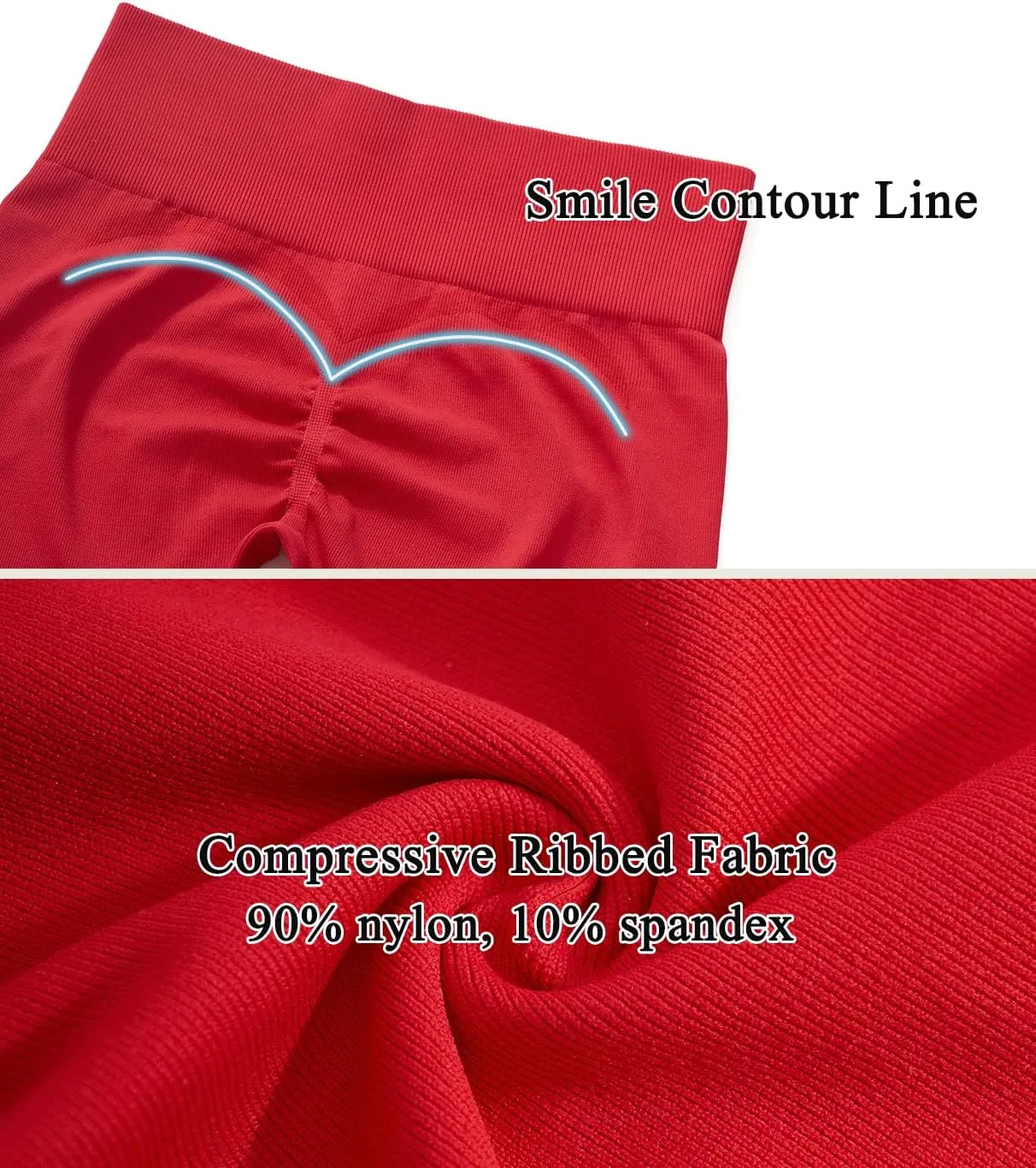OMKAGI Smile Butt Lifting Workout Leggings for Women High Waisted Seamless Compression Yoga Pants