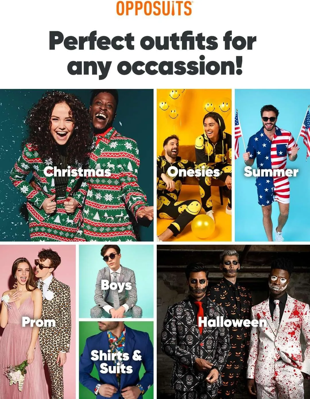Opposuits Men's Funny Costume Party Suit - Comes with Jacket - Pants and Tie