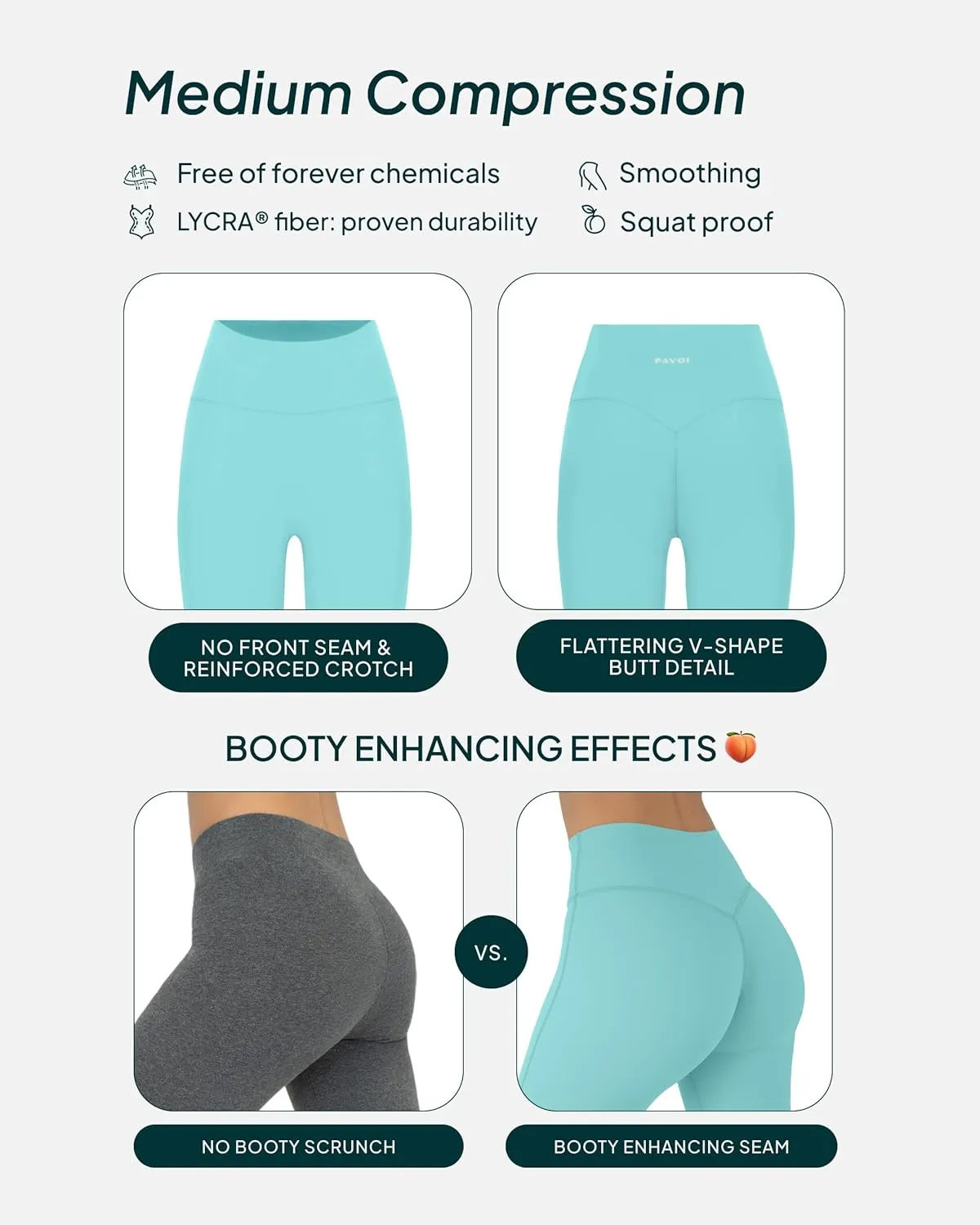 PAVOI ACTIVE Buttery Soft Workout Leggings for Women - High Waisted No Front Seam Gym Leggings Yoga Pants - FlexFlow