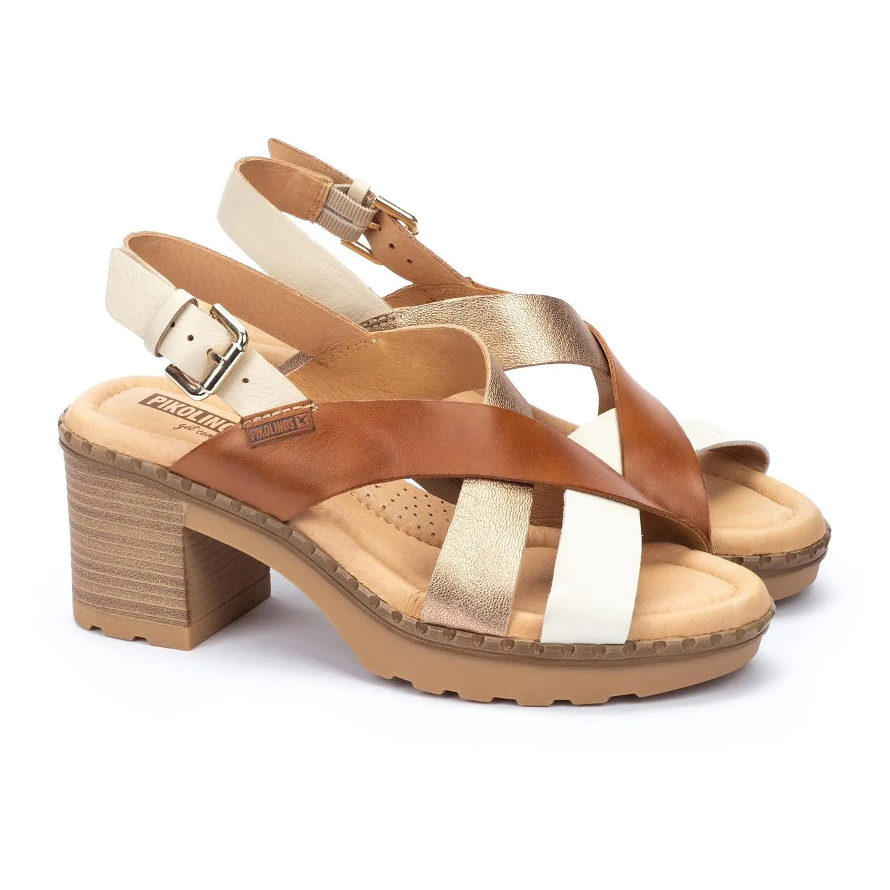 Pikolinos Canarias W8W-1510C1 Ladies Natural Leather Buckle Sandals