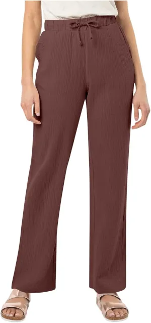 PTOLOCIF Cotton Linen Pants for Women Elastic Waist Wide Leg Palazzo Pants Summer Drawstring Casual Loose Yoga Trousers