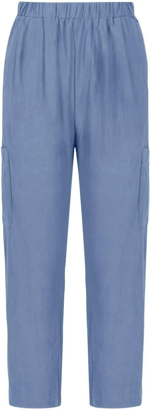 PTOLOCIF Cotton Linen Pants Women Summer Drawstring Waist Pants Wide Leg Loose Cotton Linen Palazzo Trousers with Pockets