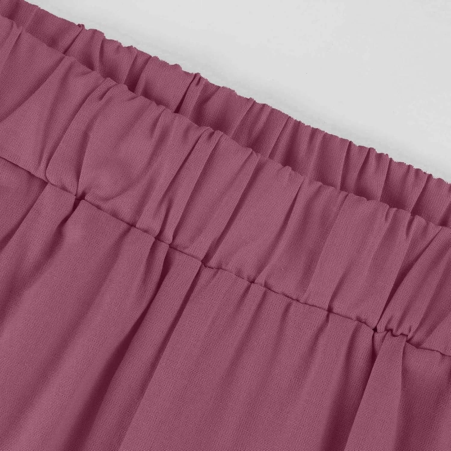 PTOLOCIF Linen Pants Women Summer Wide Leg Casual Loose Pants High Waist Drawstring Palazzo Capris Trousers with Pockets