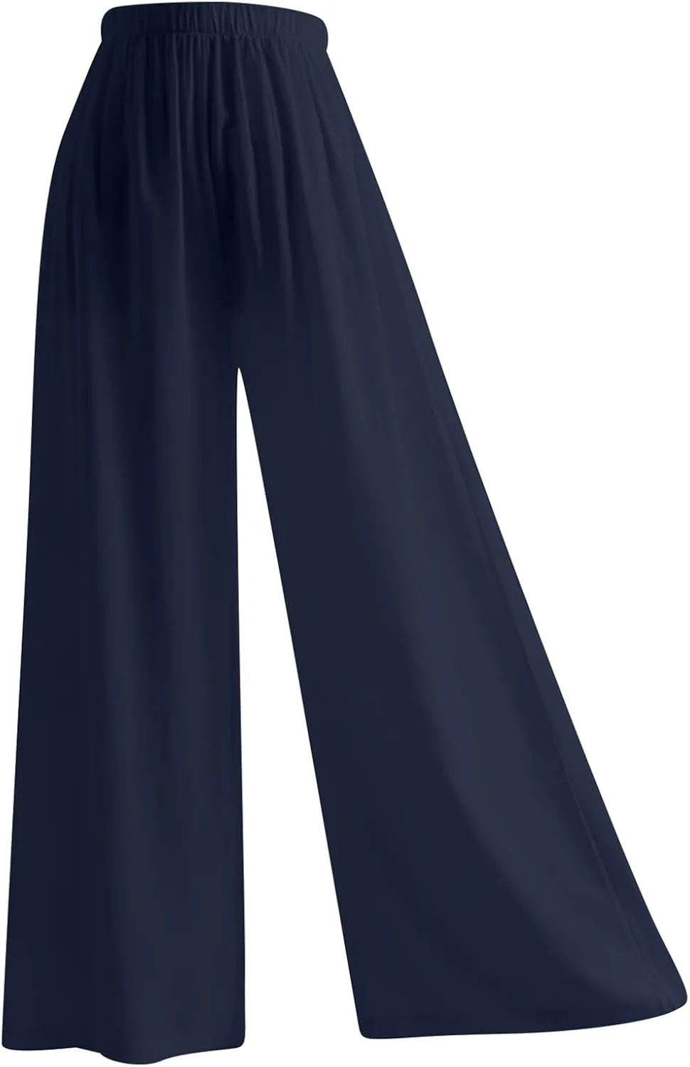 PTOLOCIF Womens Casual Linen Pants Wide Leg Casual Loose Pants High Waisted Drawstring Palazzo Capri Trousers with Pockets