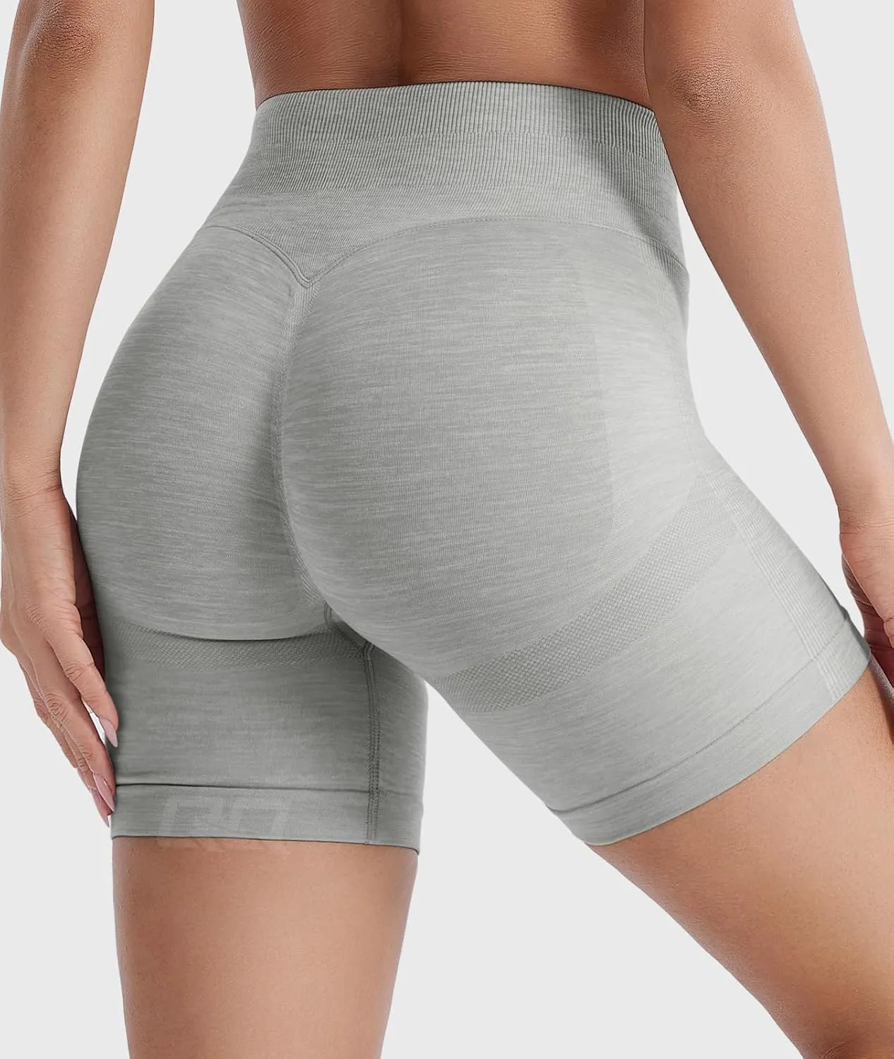 QOQ Womens Workout Biker Shorts Seamless High Waisted Tummy Control Slimming Athletic Gym Yoga Pants