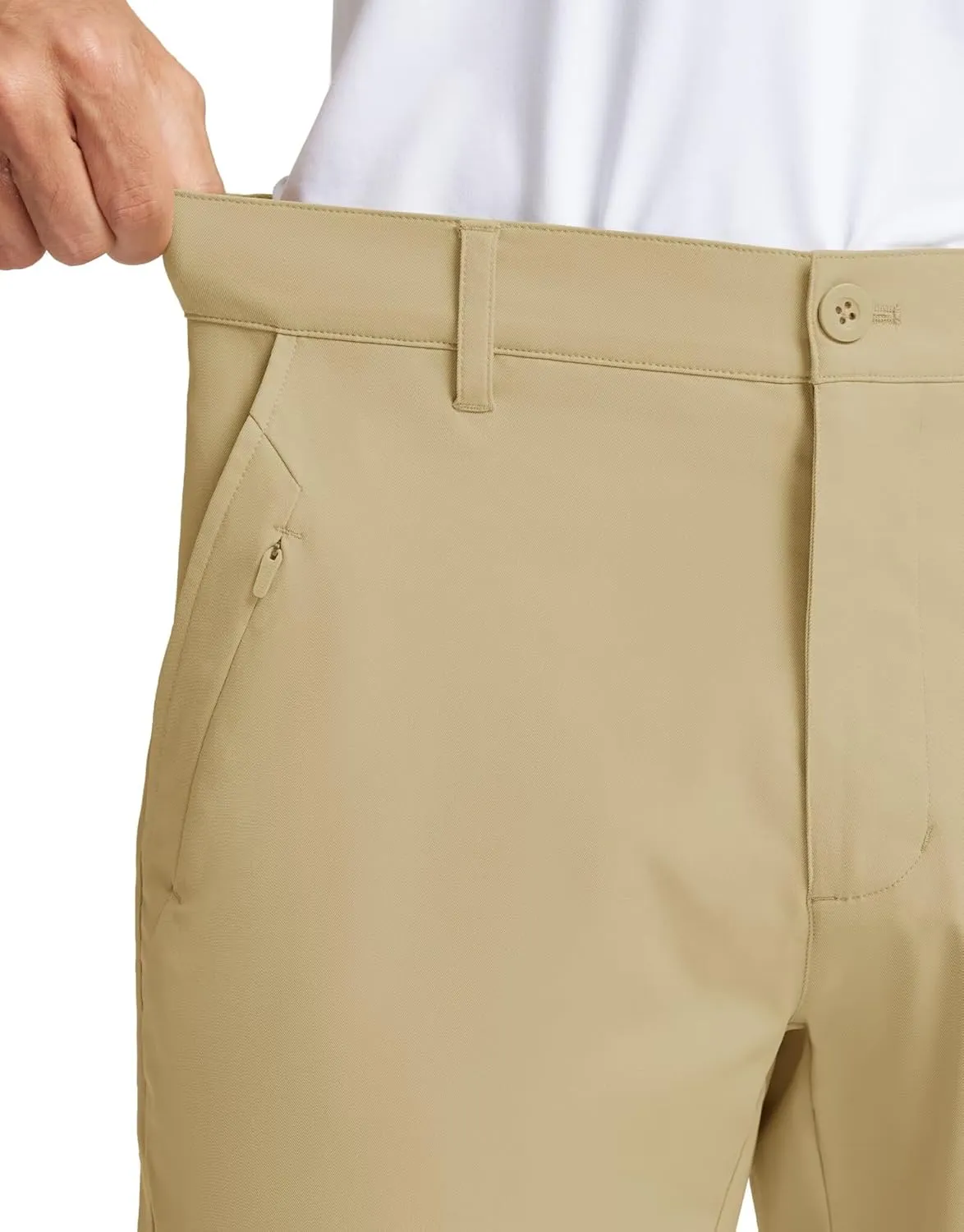 Rouen Golf Pants Men 8 Pockets Water Resistant Flat Front - 30"/32"/34" Chino Dress Pants Lightweight Stretch Casual Trousers