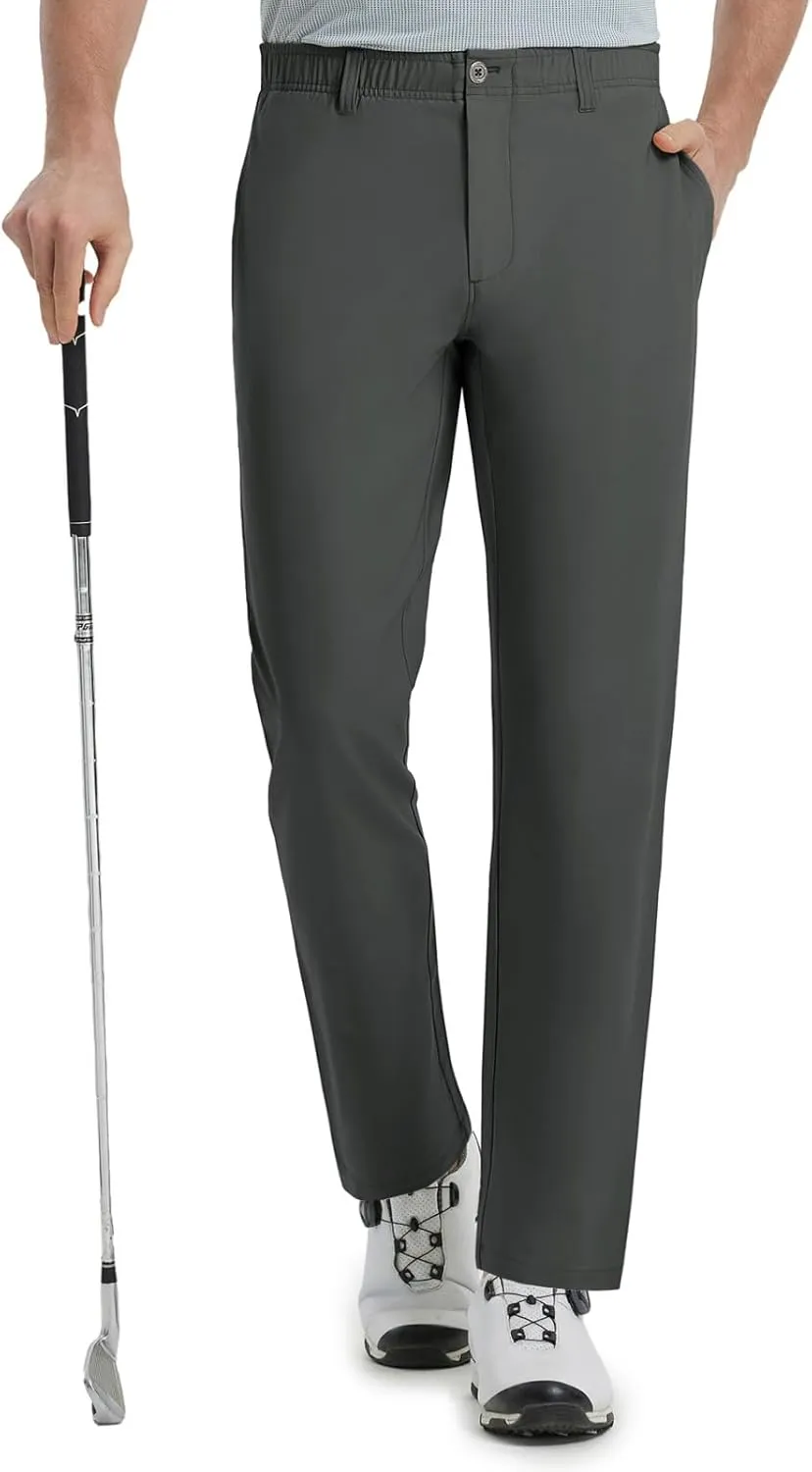 Rouen Golf Pants Men Lightweight Quick Dry - 30"/32"/34" Stretch Water-Resistant Casual Flat Front Mens Dress Pants Pockets