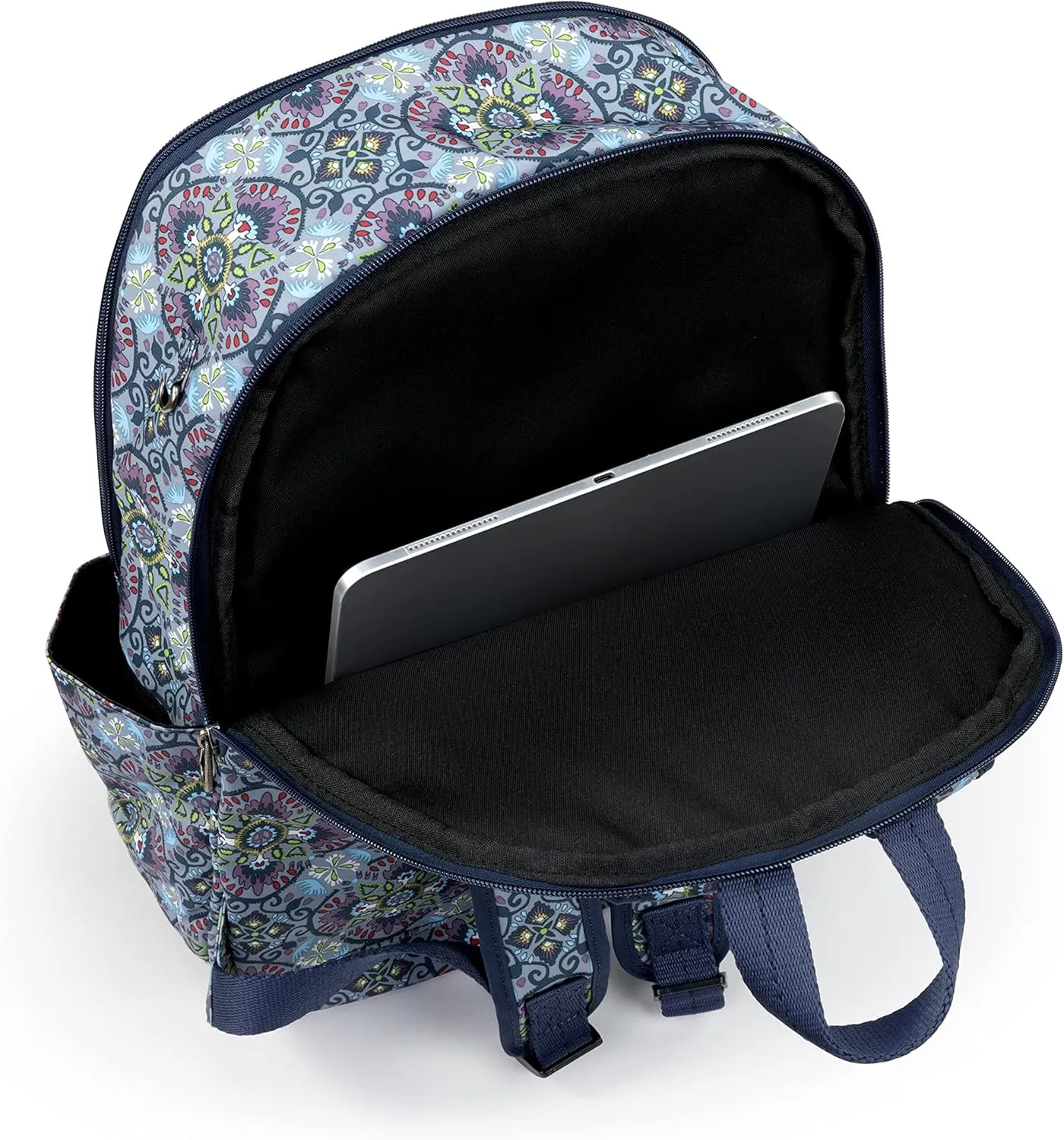 Sakroots womens Eco-twill Sakroots Larchmont Backpack in Eco Twill, Grey Mosaic World, One Size US