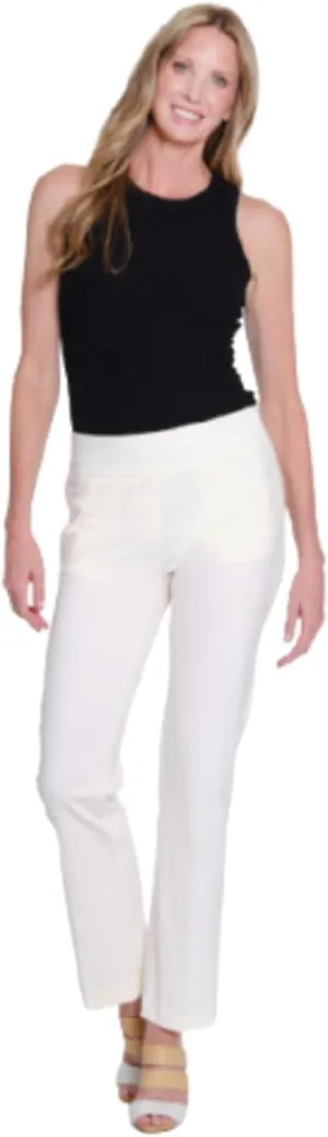 SLIM-SATION Women's Wide Band Pull Over Stove Pipe Leg Pant with Real Front Pockets