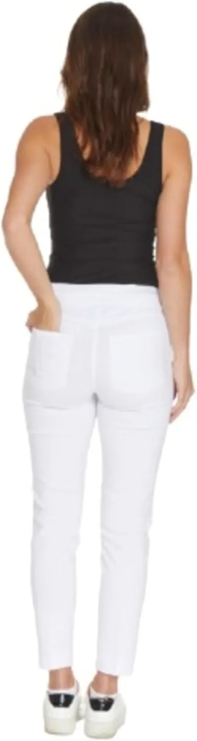 SLIM-SATION Women's Wide Band Regular Length Pull-on Straight Leg Pant with Tummy Control