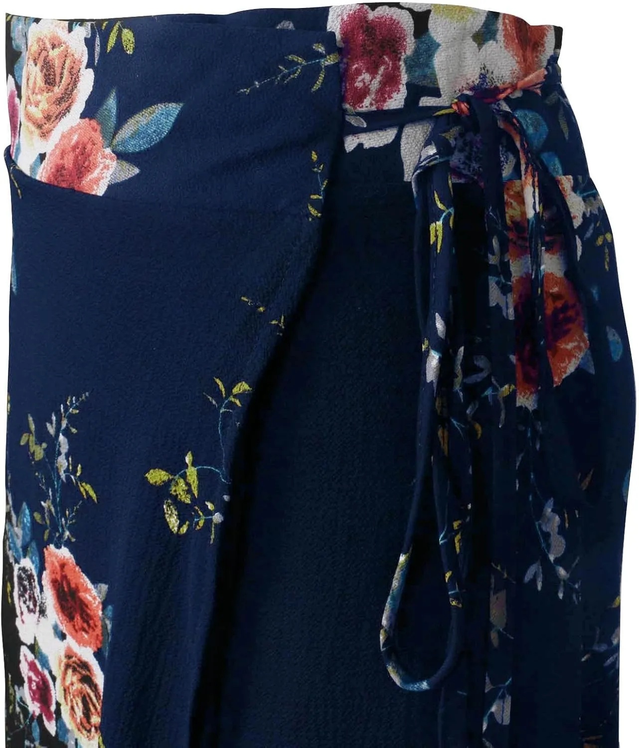 Slit Skirt for Women Floral Boho Long Skirts Tie Up Waist Summer Beach Wrap Cover Up Maxi Skirt Sexy Holiday Party Dresses