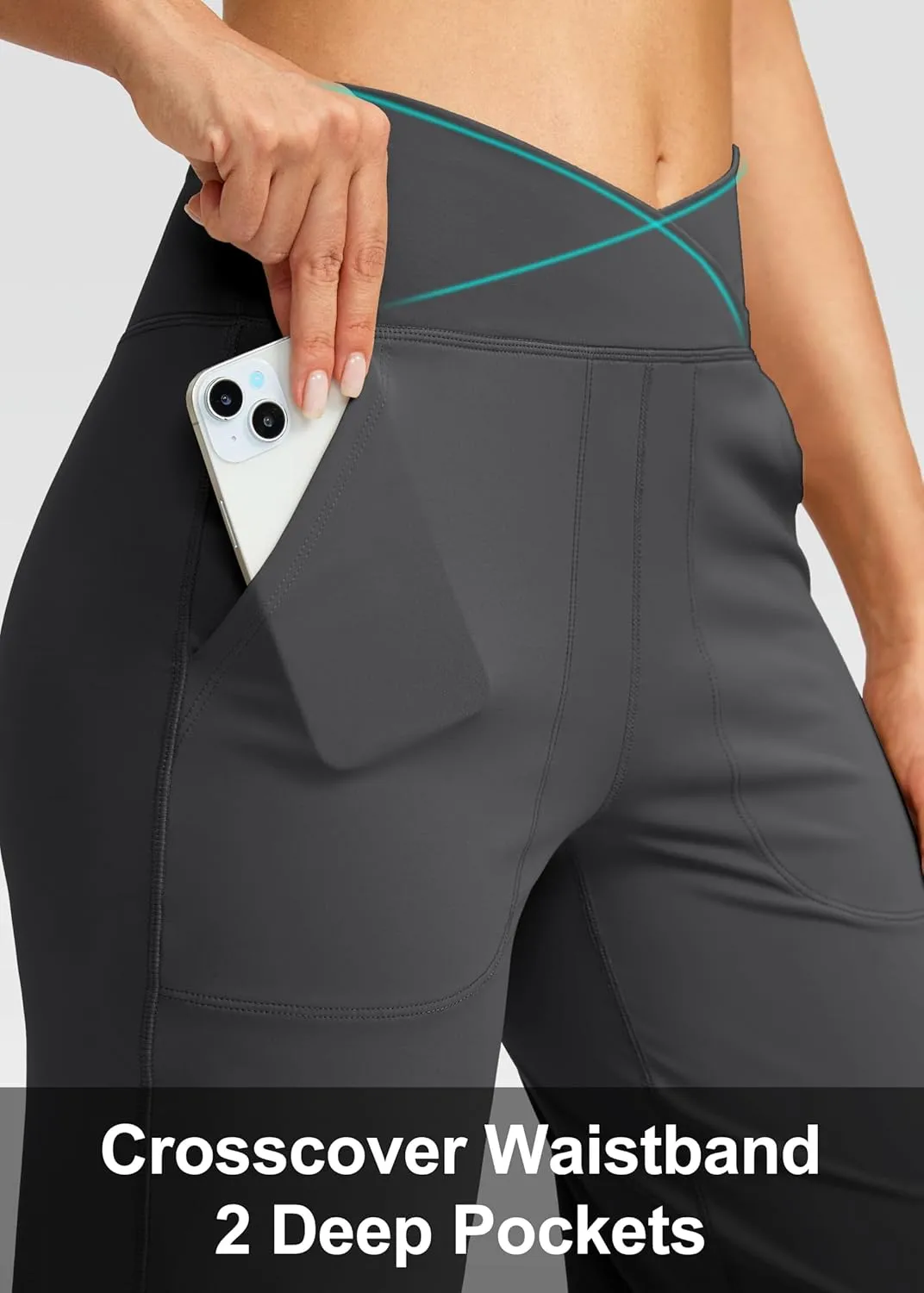 Soothfeel Wide Leg Pants Woman Yoga Pants with Pocket Crosscover High Waist Stretch Work Lounge Casual Dress Sweatpants