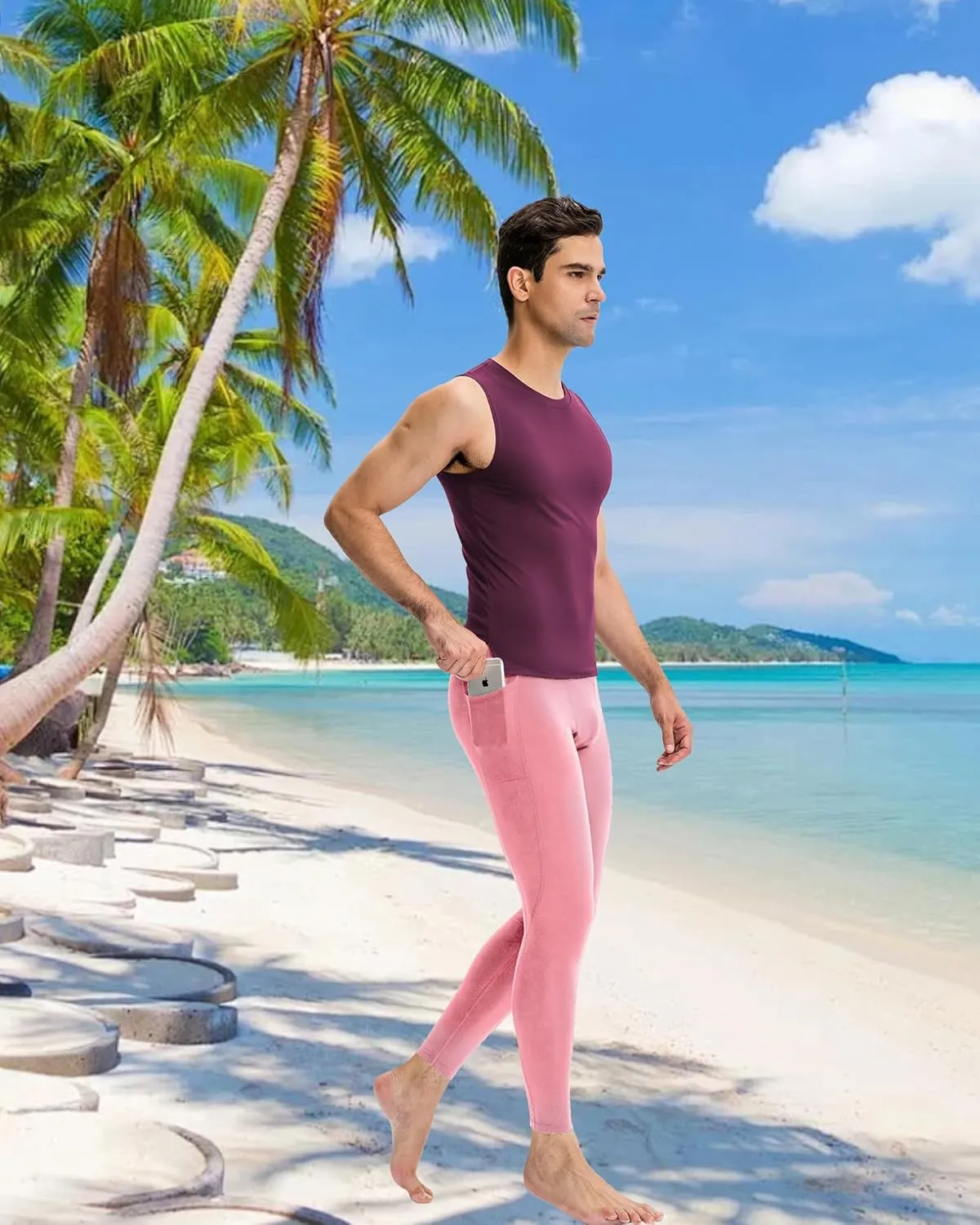 SPVISE Men's Compression Pants Workout Leggings Running Tights Cool Dry Athletic Baselayer Pants for Basketball Yoga Cycling
